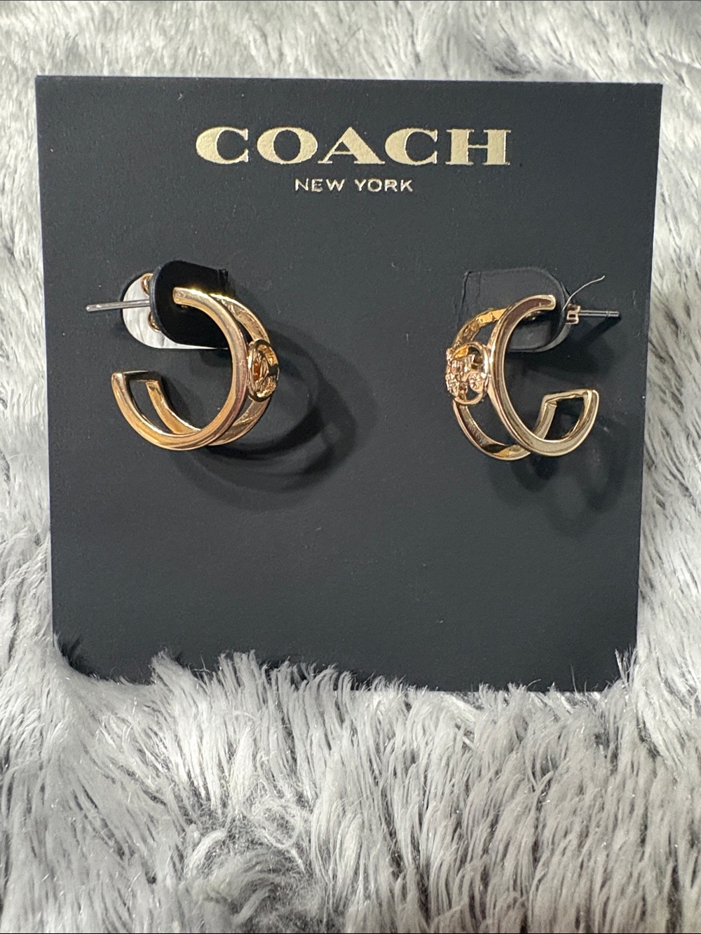 Coach Horse & Carriage Hoop Earrings